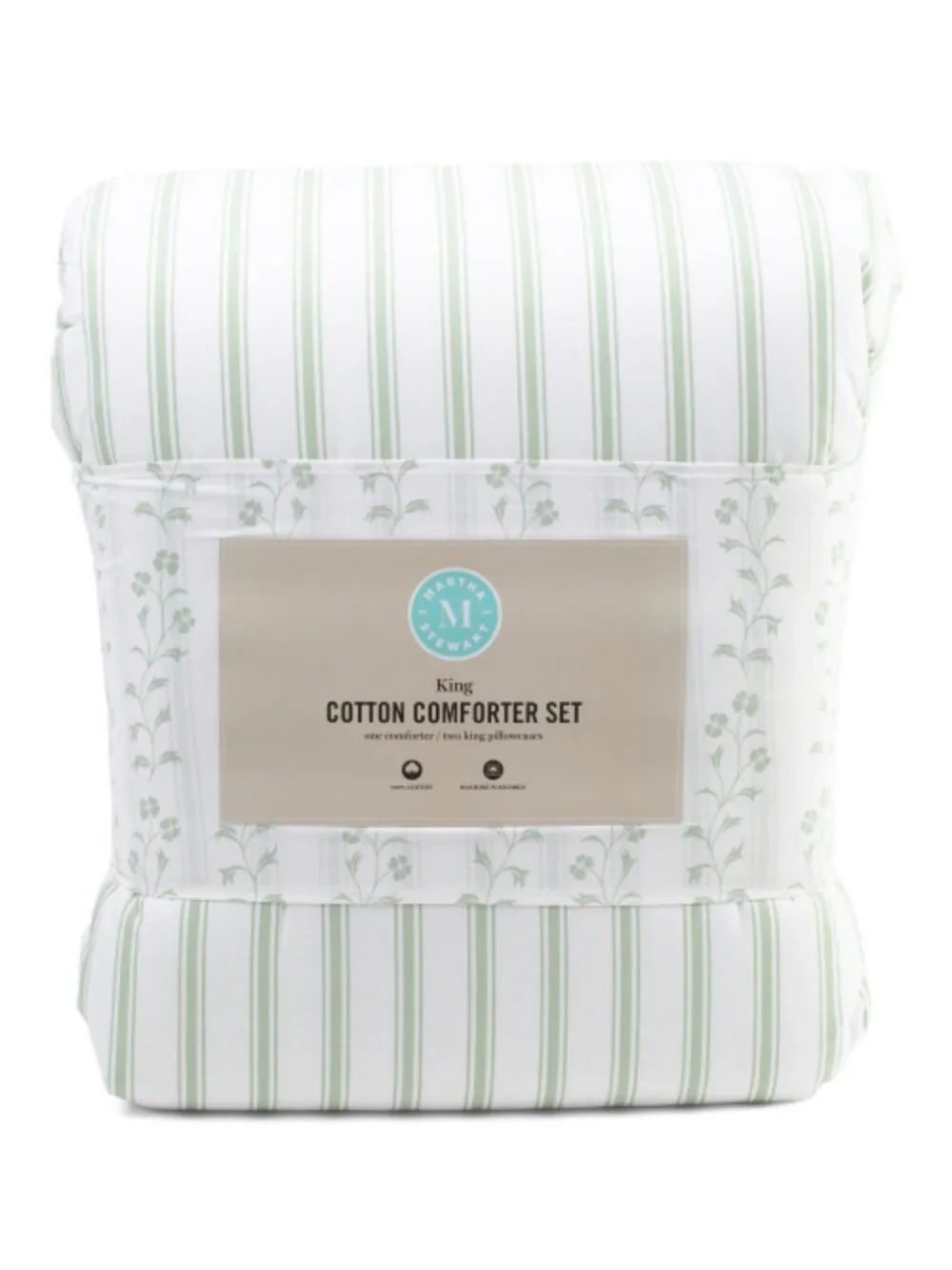 MARTHA STEWART Percale Ticking Stripe Comforter Set